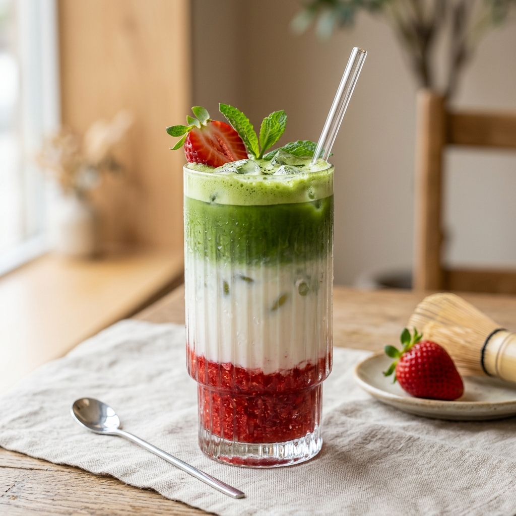 Strawberry Matcha Latte